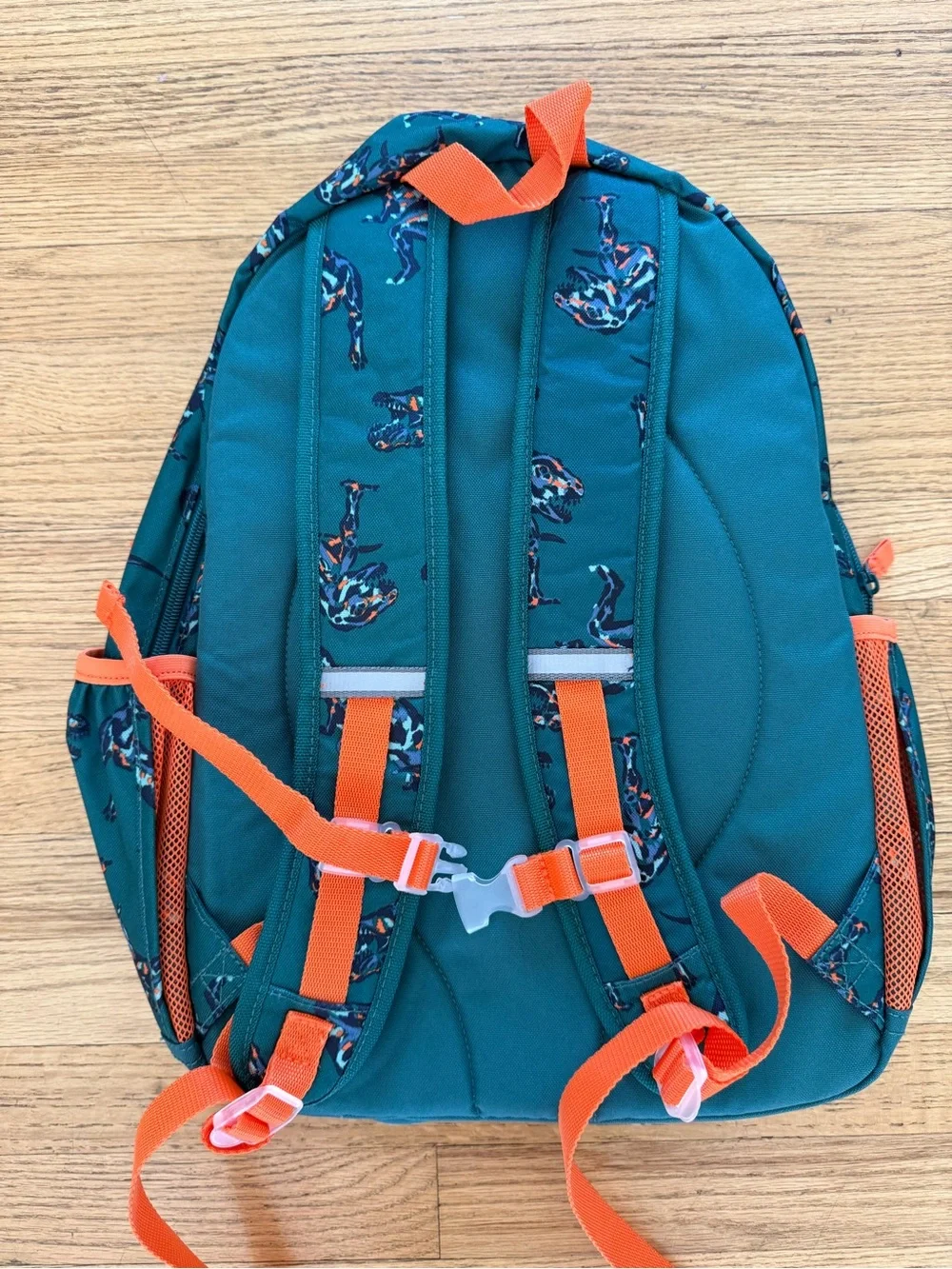Cat & Jack Teal Dinosaur Backpack with Orange Accents